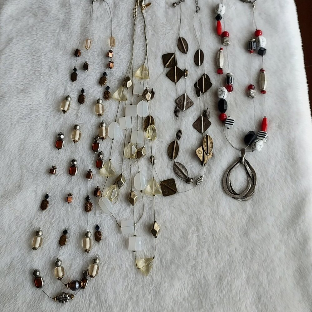 4 Chico's Invisible Floating Layered Multi-Strand… - image 1